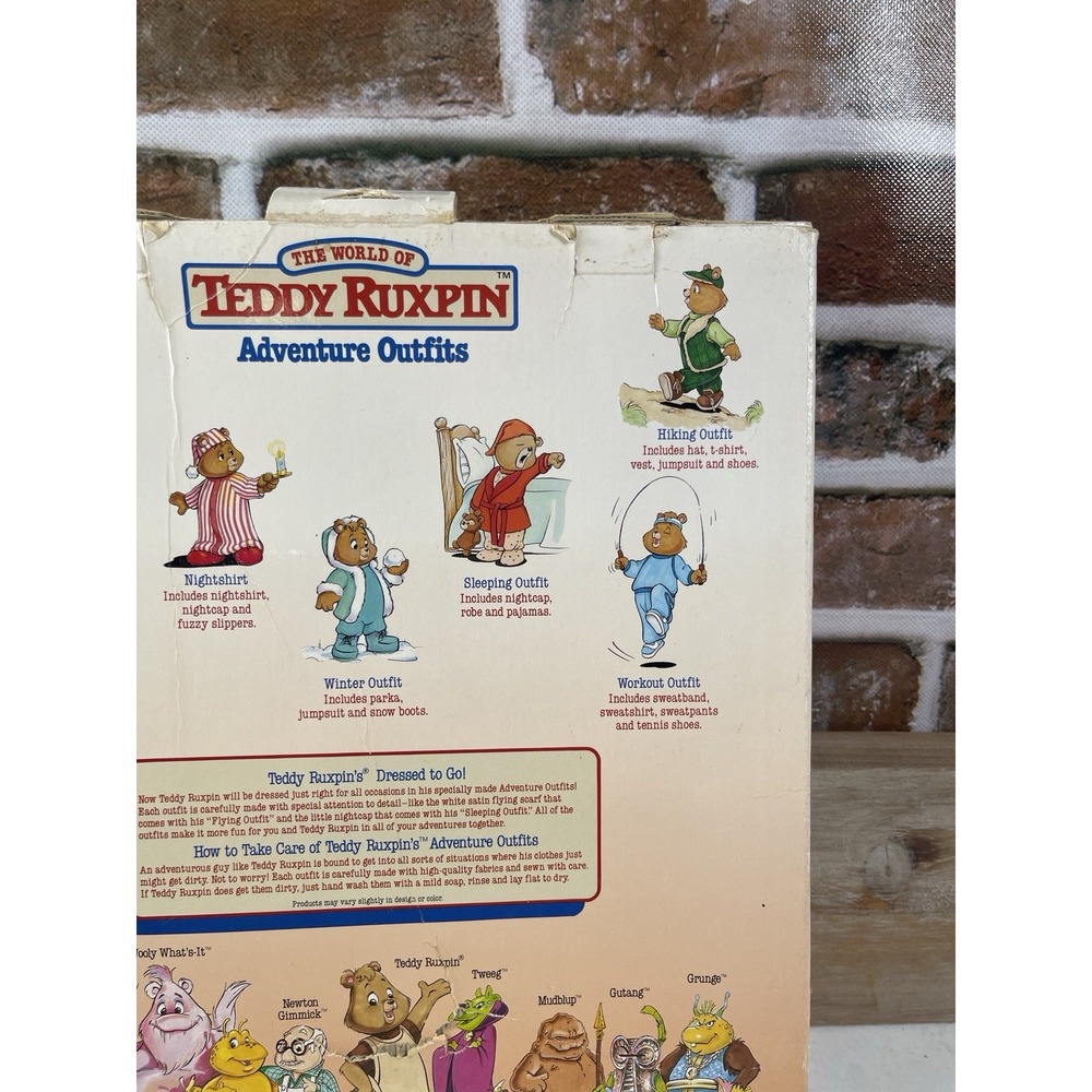 Worlds of Wonder Teddy Ruxpin Adventure Sleepwear Set Red Boxed 1986 - Picture 11 of 15